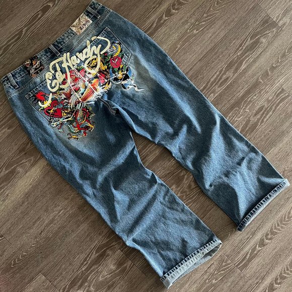 Y2K ED HARDY BAGGY JEANS - Picture 2 of 3
